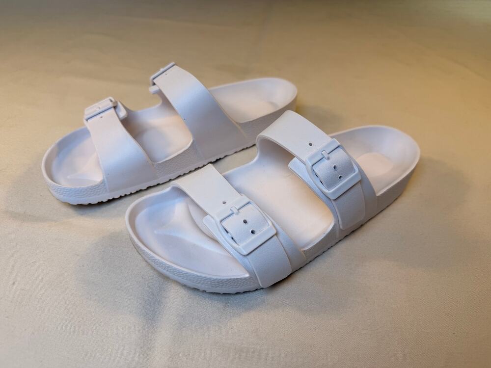Shade & Shore Neida EVA Two Band Slide Sandals White Women’s Size 9